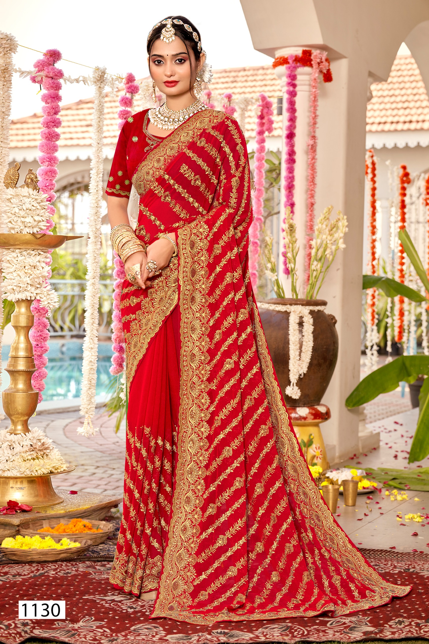Mangaldeep bridal saree design 1130